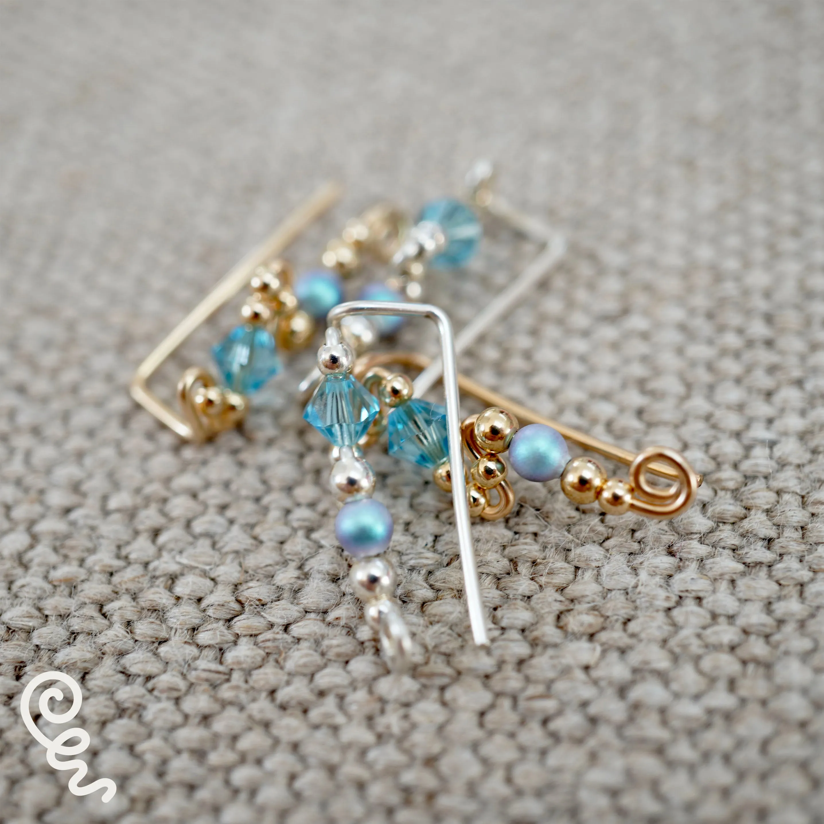 Ear Wings Aquamarine Sterling Silver