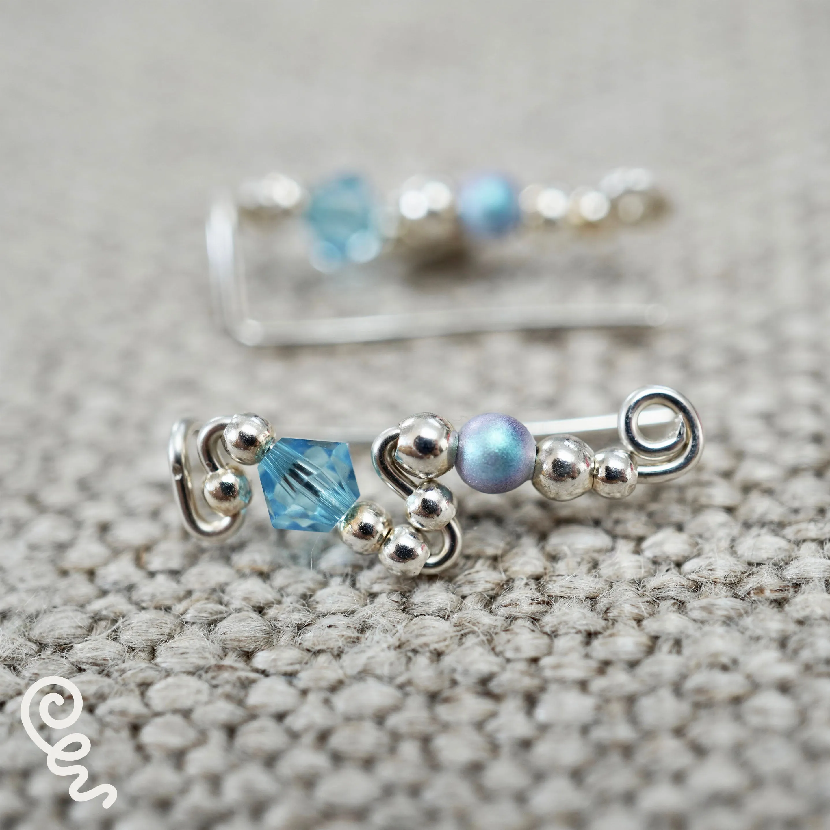 Ear Wings Aquamarine Sterling Silver