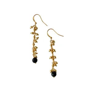 EARRING GOLD DROP ONYX