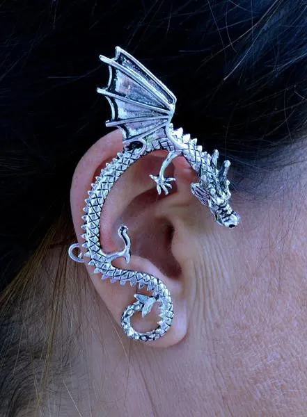 Elf Cuff Dragon Wing - Silver