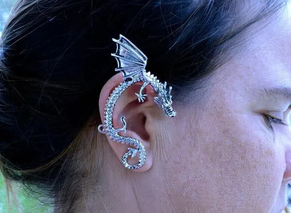 Elf Cuff Dragon Wing - Silver