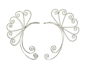 Elf Cuff Heart Spirals - Silver