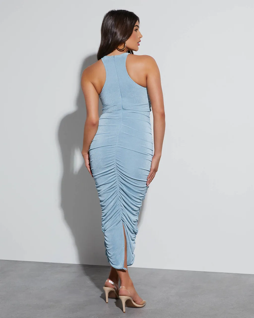 Esmai Ruched Knit Midi Dress