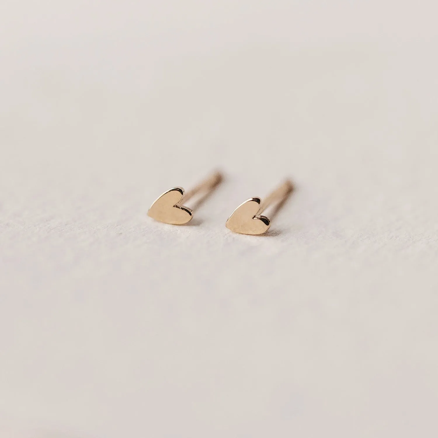 Everyday little lovely heart earring - 14k yellow gold