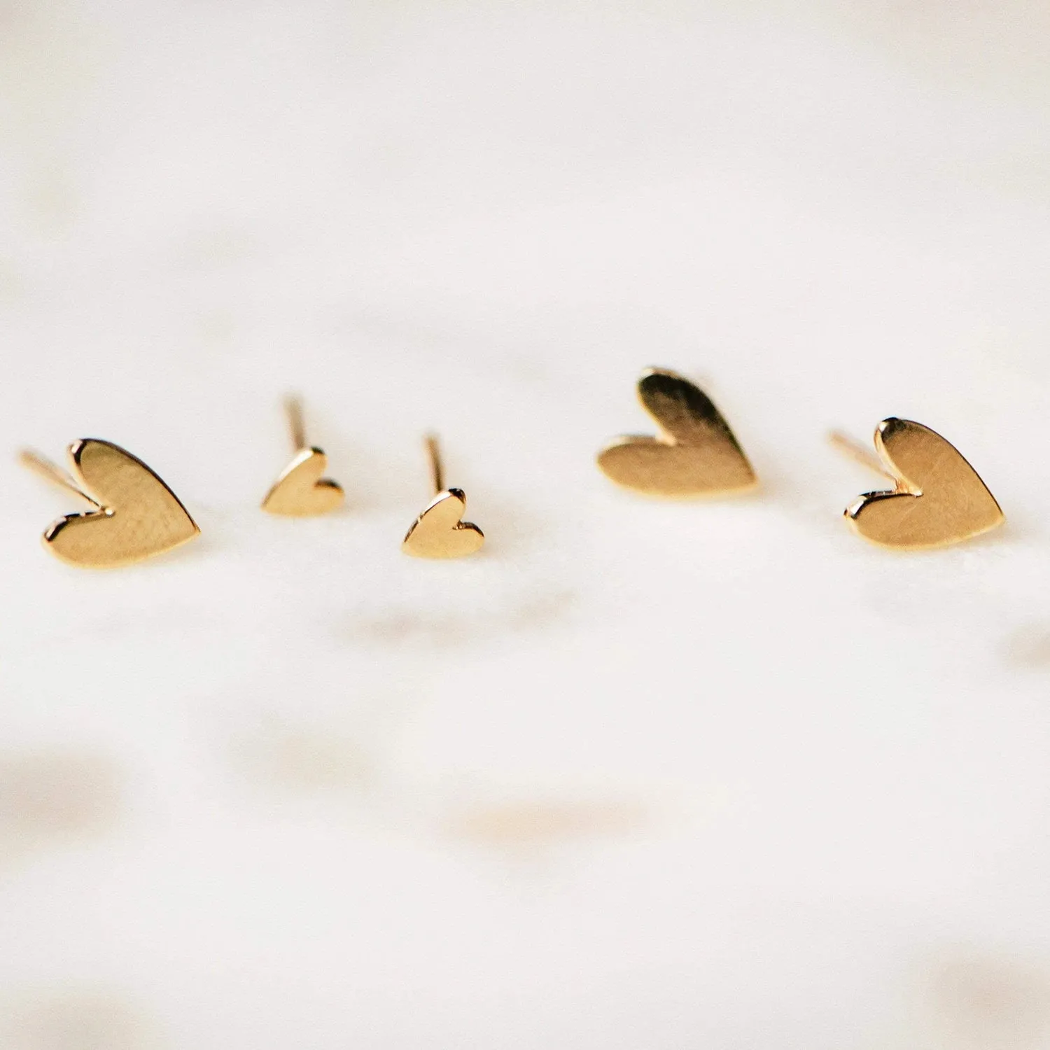 Everyday love lineage pair heart earring - 14k yellow gold