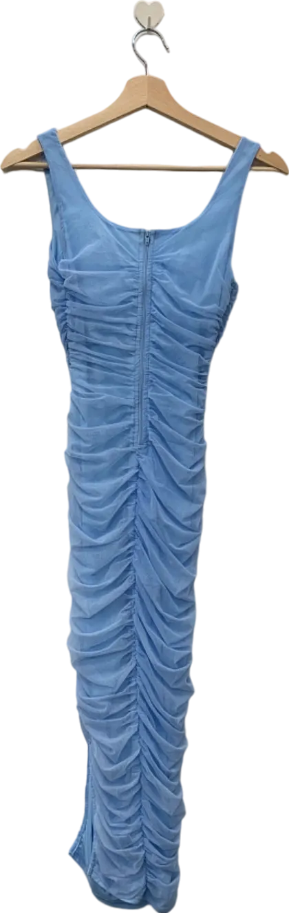Fashion Nova Blue Ruched Bodycon Dress XS