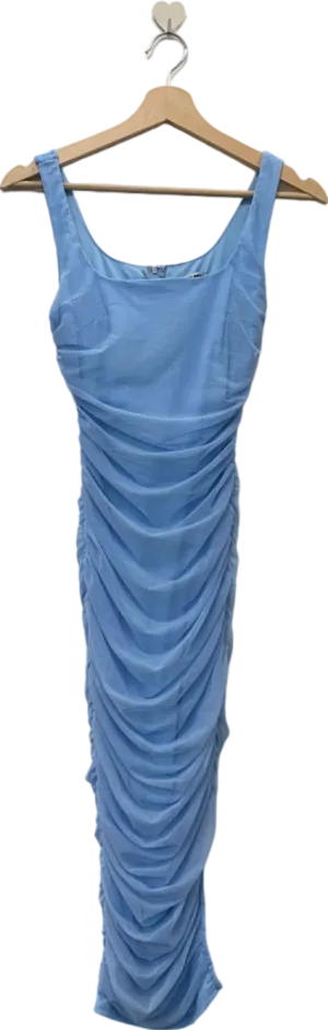 Fashion Nova Blue Ruched Bodycon Dress XS