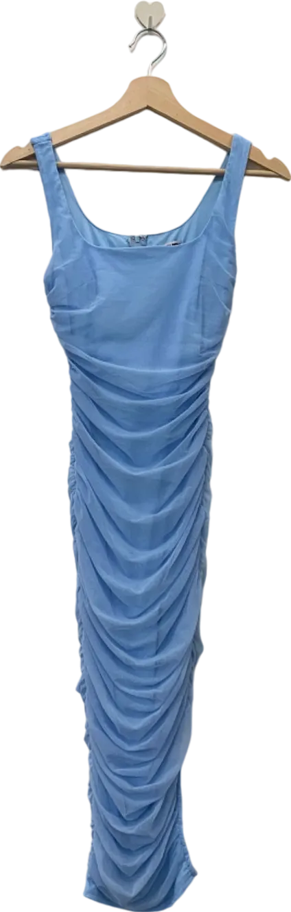 Fashion Nova Blue Ruched Bodycon Dress XS