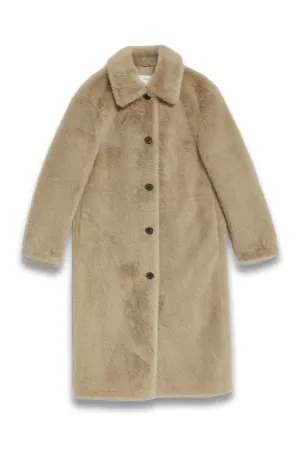 Faux Fur Collared Longline Coat