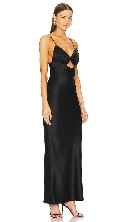 fleur du mal Bow Slip Dress in Black