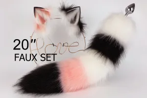 fox ear and tail plug set wolf ear and tail plug set cat ear and tail butt plug stripe tail butt plug petplay kittenplay fox cosplay mature