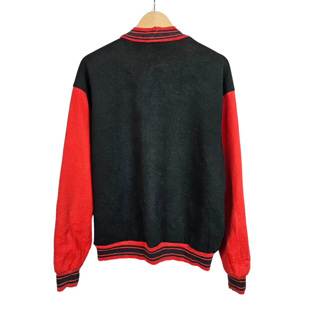 Fruit Of The Loom Black and Red Varsity Jacket - L