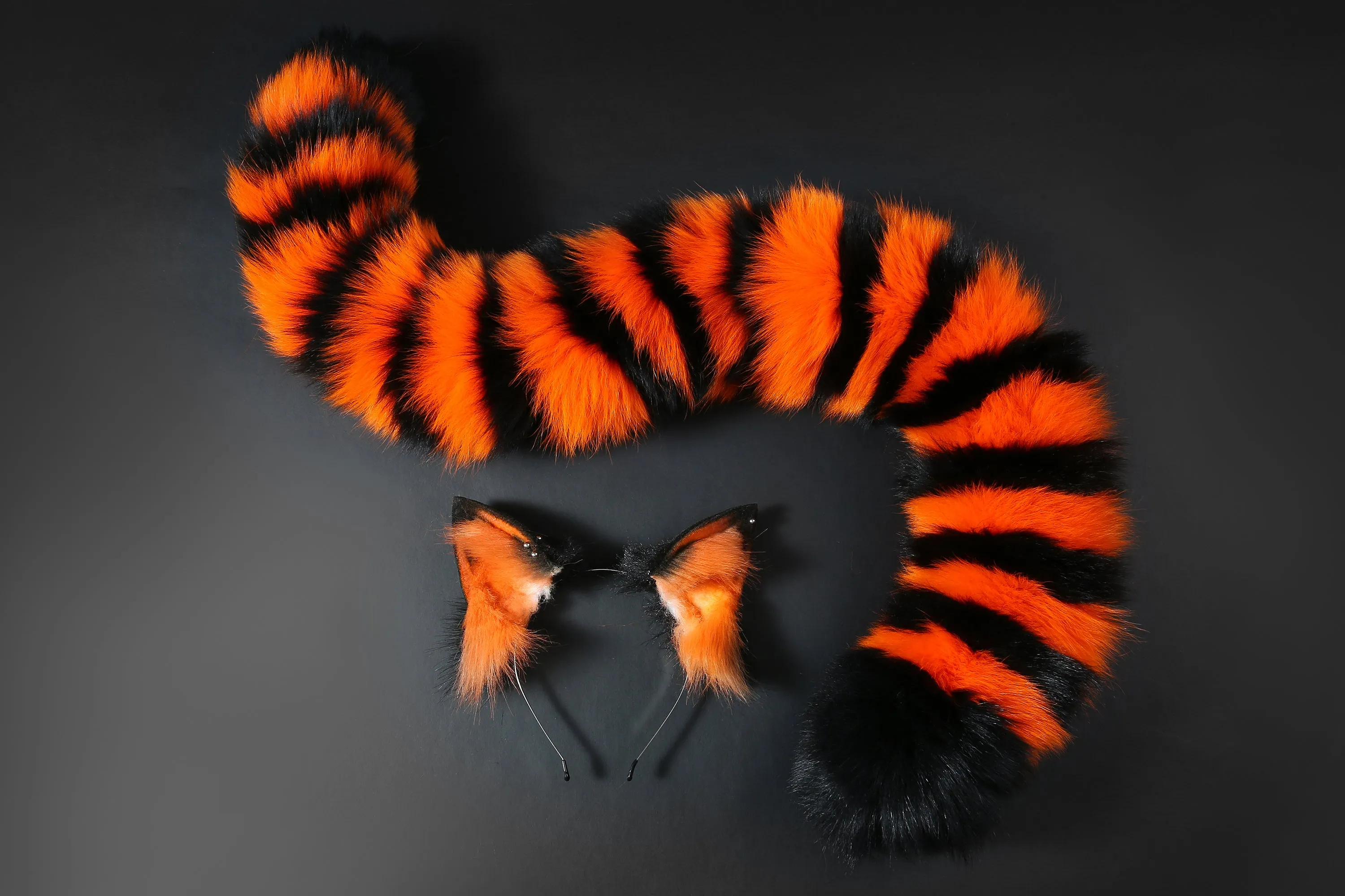 Garfield cat tail and ear set cat ear and tail anime cosplay kitten tail and ears kittenplay fox ears and tail wolf ear and tail Halloween