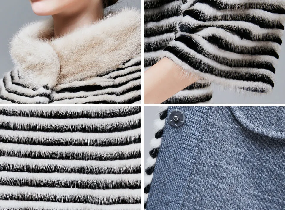 Genuine Mink Fur with Rabbit Fur Coat