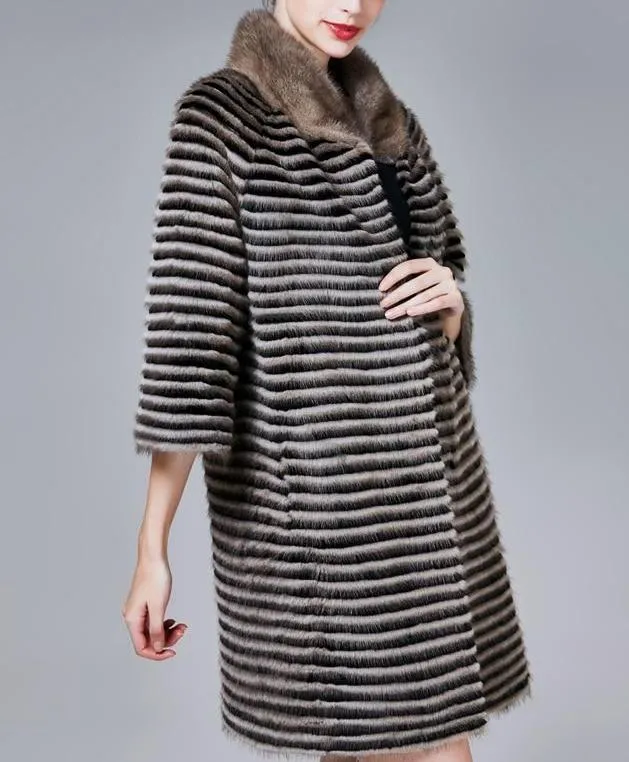 Genuine Mink Fur with Rabbit Fur Coat