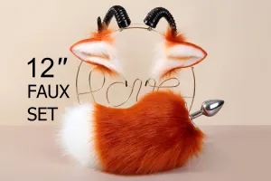 goat ear and tail plug set sheep tail plug and ear set tail butt plug and ear sheep anal tail buttplug anime sextoy petplay ear bdsm mature