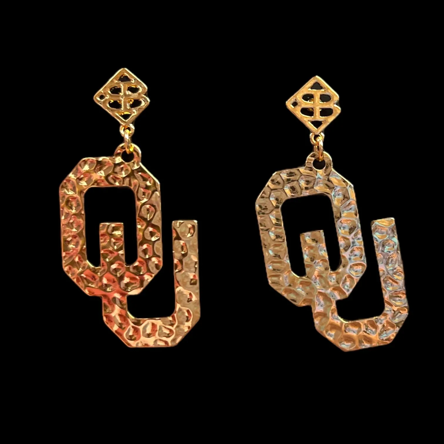 Gold OU Earrings