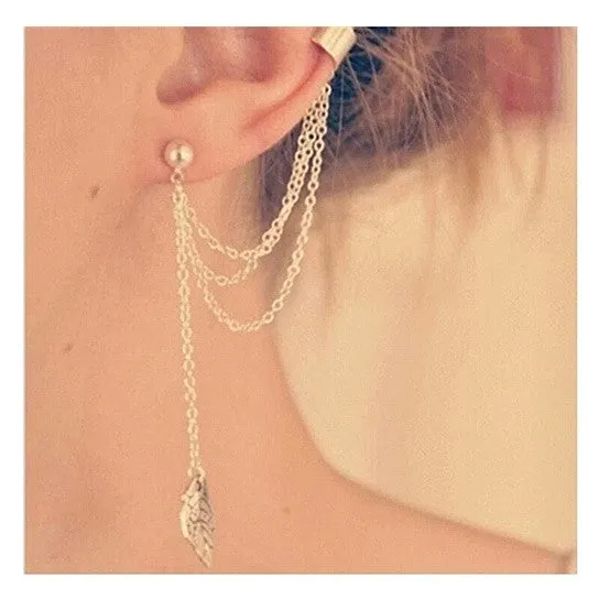 Golden Leaf Ear Cuff