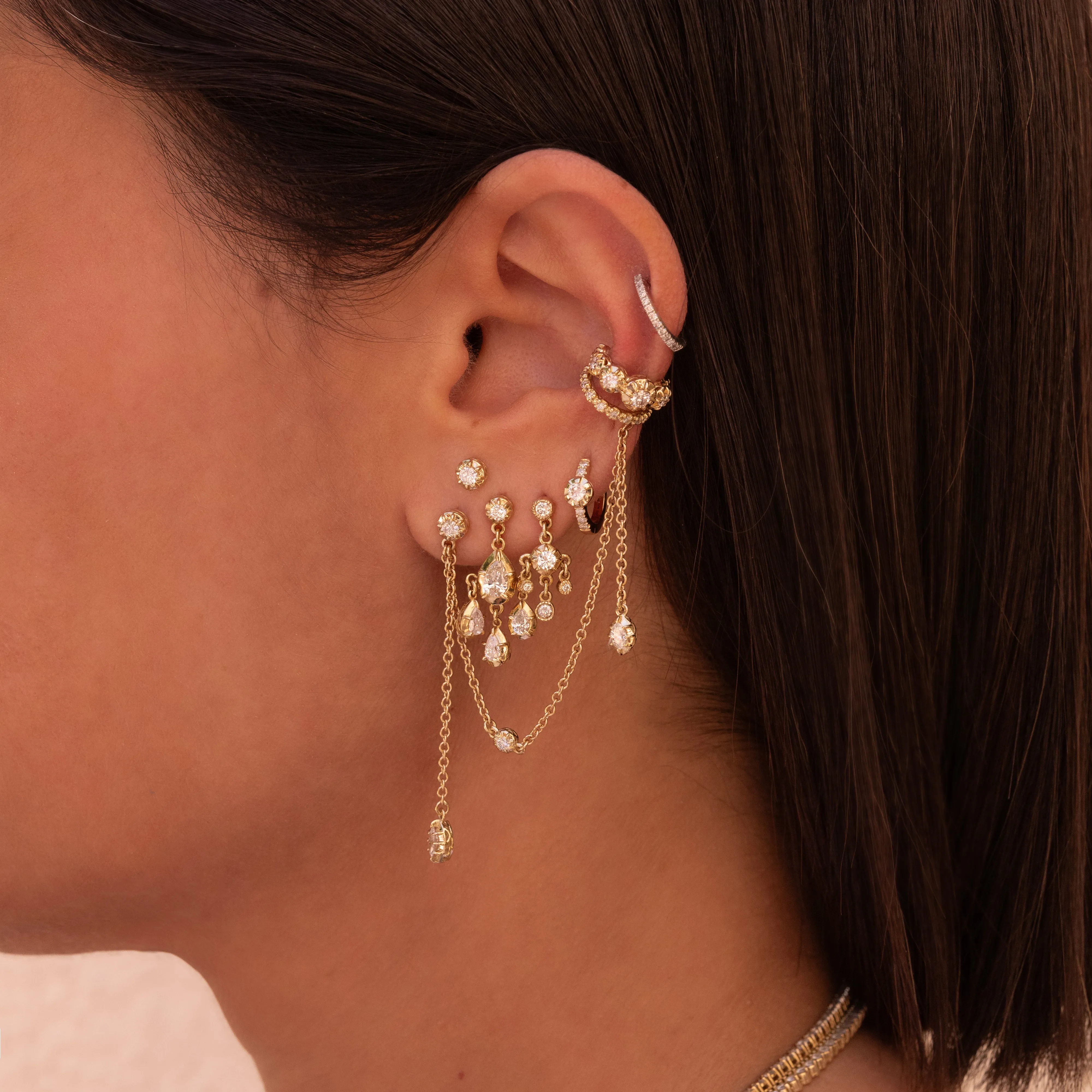 GRADUATED SOPHIA DIAMOND EAR CUFF