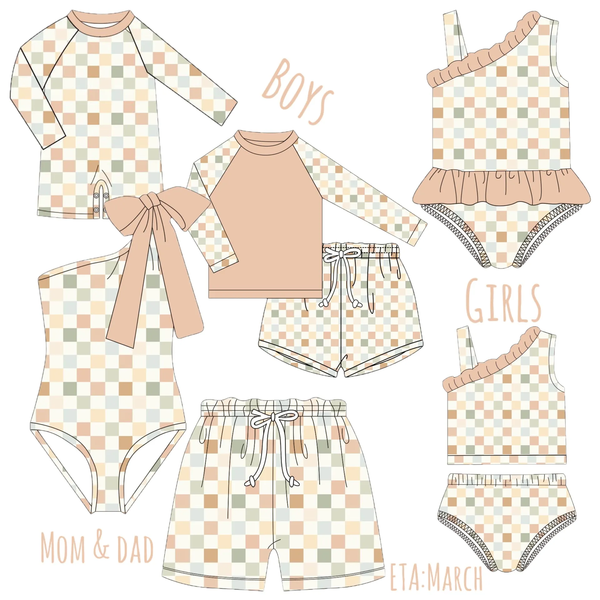*KIDS* Monochrome Neutrals Family Swim Collection