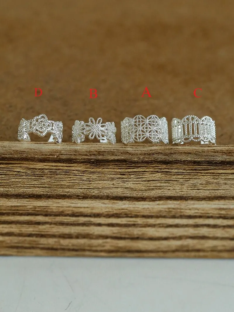 Lace Pattern Diamond Ear Cuff