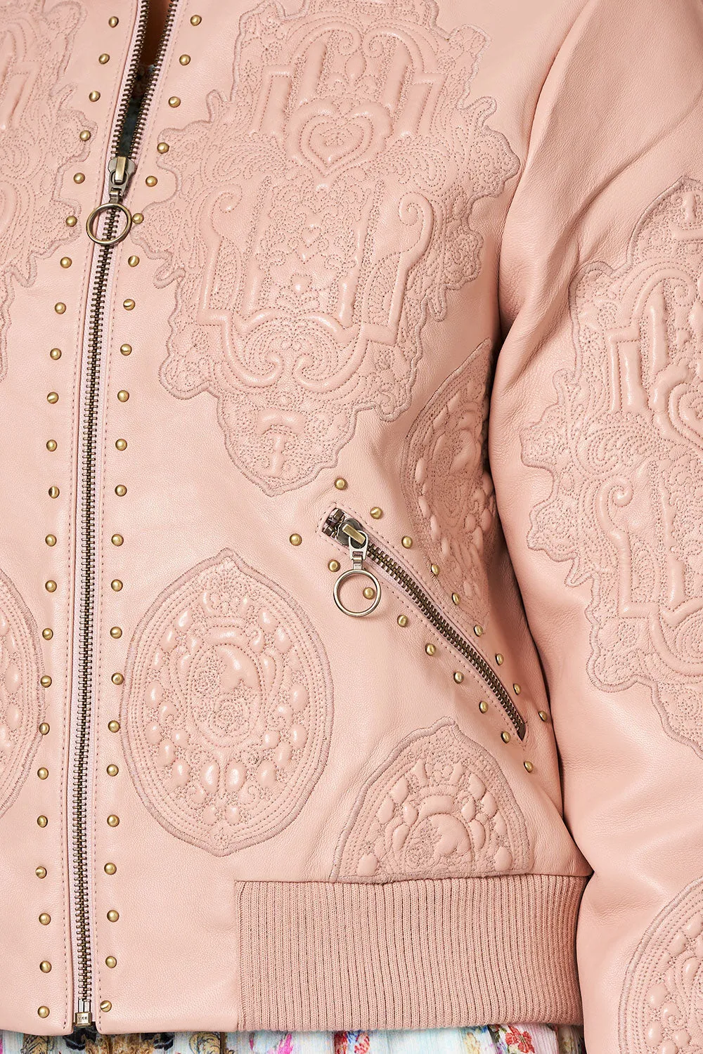 LEATHER BOMBER JACKET VERSAILLES SKY