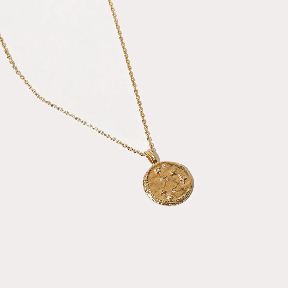 Leo Zodiac Pendant Necklace in Gold