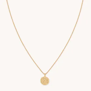 Leo Zodiac Pendant Necklace in Gold