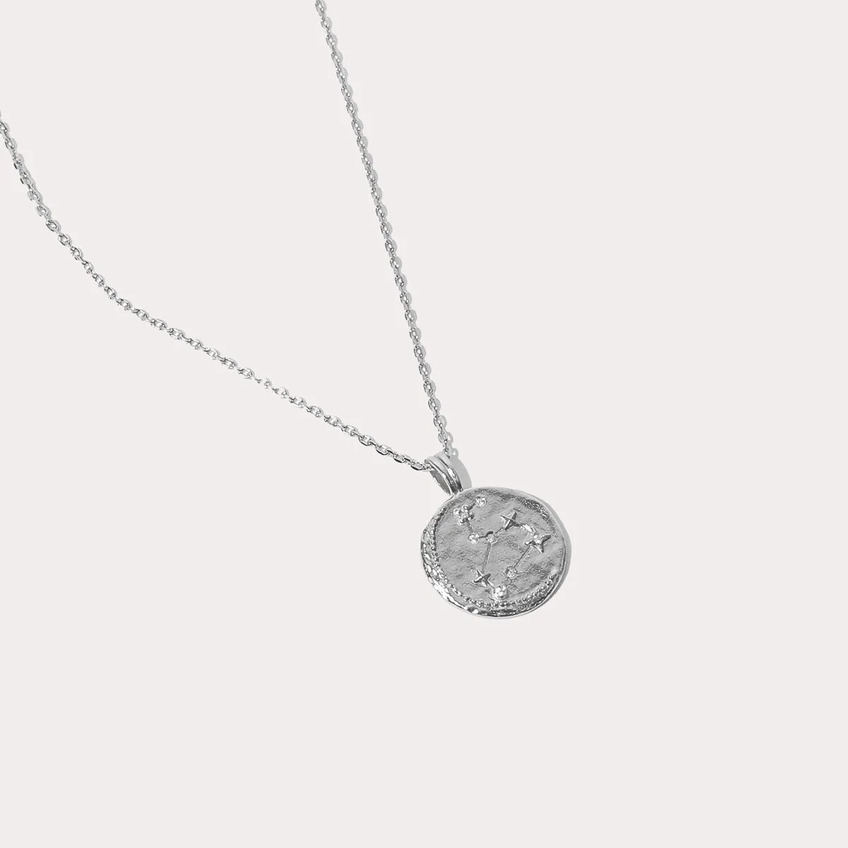 Leo Zodiac Pendant Necklace in Silver