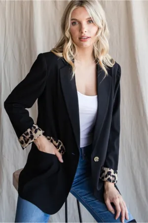 Leopard Cuff Blazer