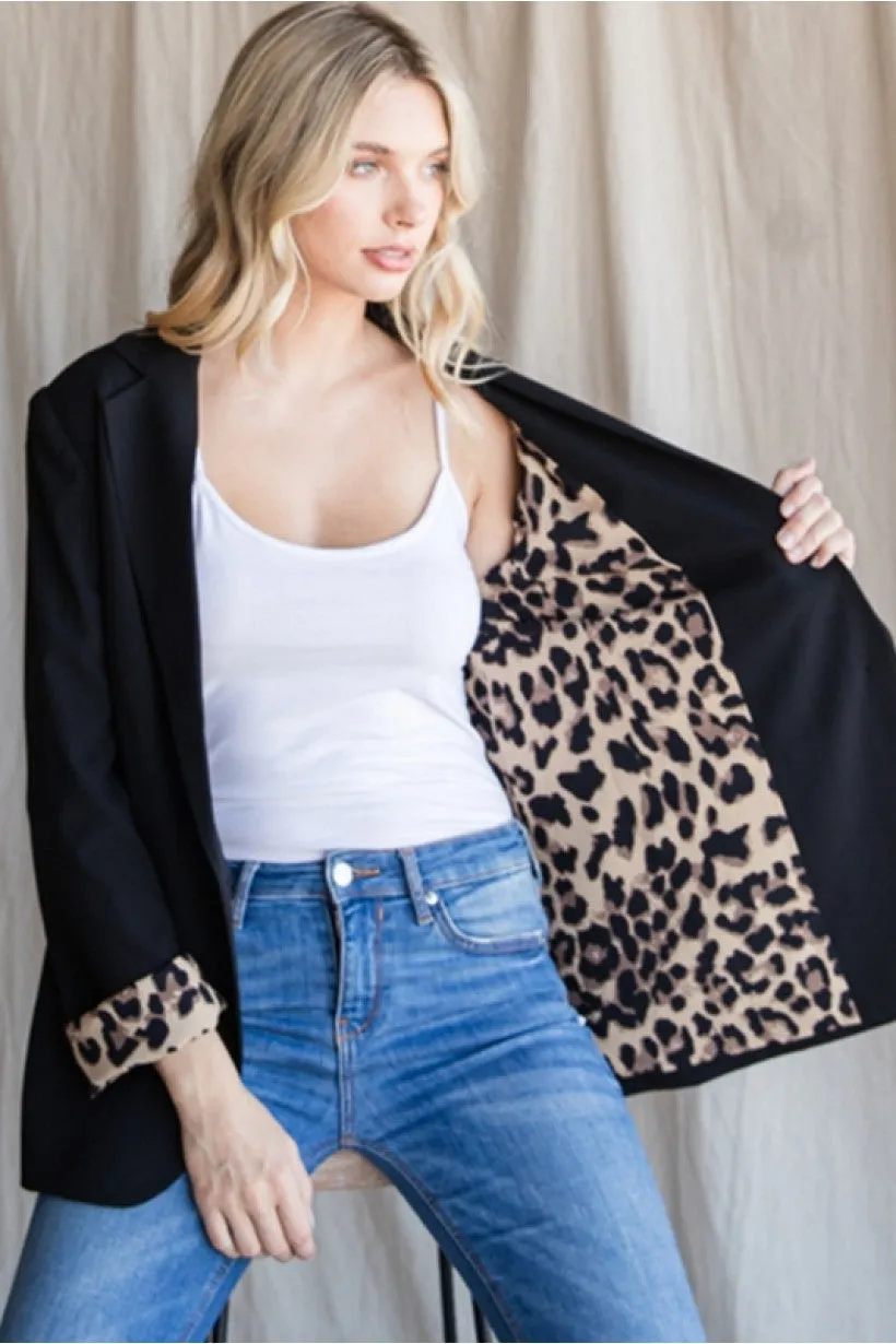 Leopard Cuff Blazer