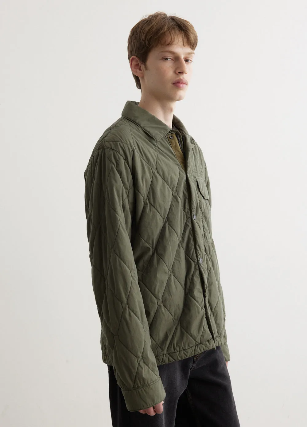 Light Brushed Nylon Quilted Jacket