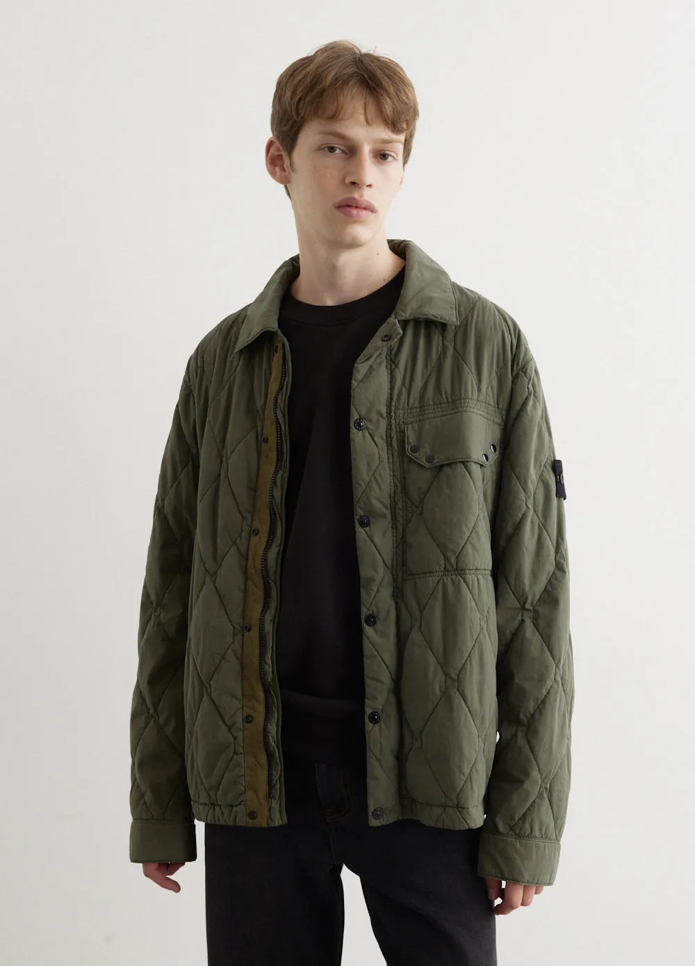 Light Brushed Nylon Quilted Jacket