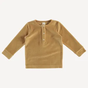 long sleeve sport henley shirt | apple cinnamon | organic cotton velour