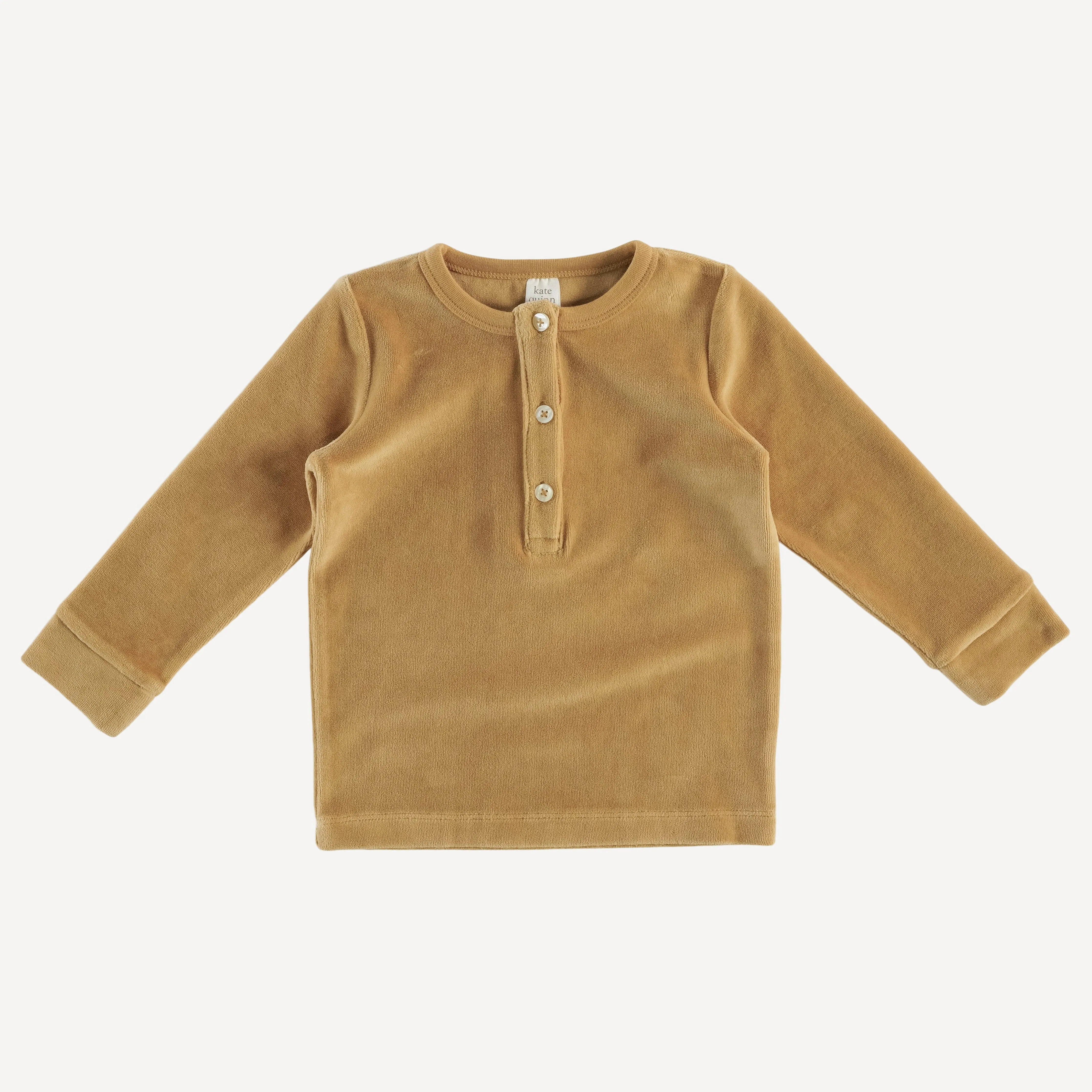 long sleeve sport henley shirt | apple cinnamon | organic cotton velour