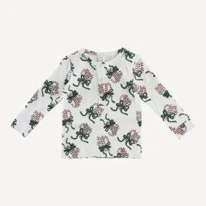 long sleeve sport henley shirt | candy canes | organic cotton interlock