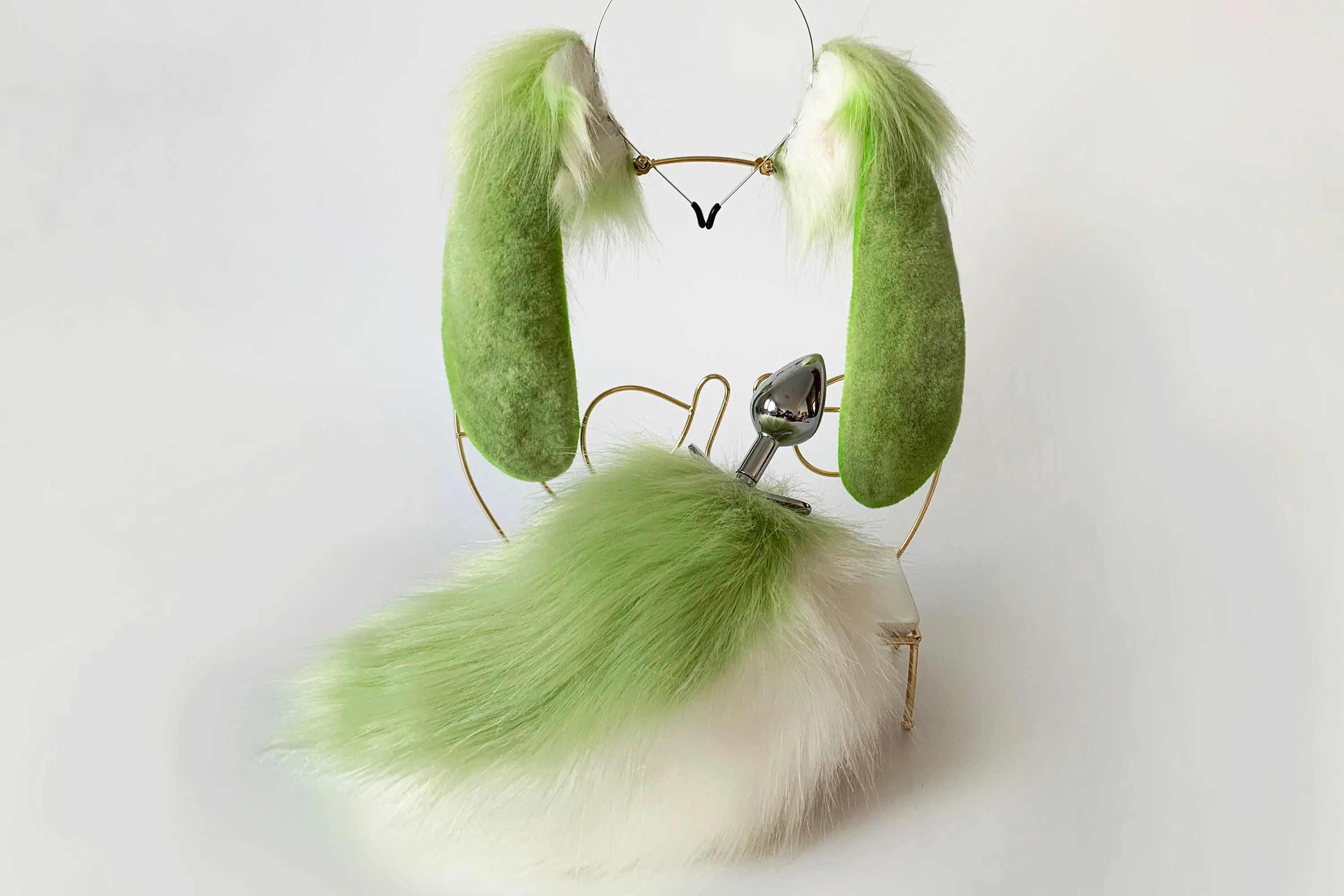 lop bunny ear and tail plug set bunny petplay ear and tail butt plug set realistic rabbit tail plug and ear set neko ear kittenplay mature