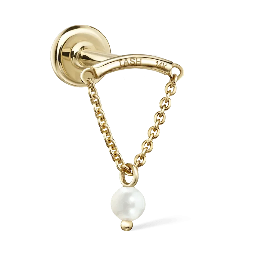Maria Tash Pearl Drape Threaded Stud Earring