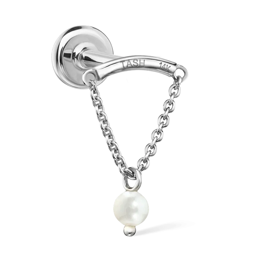 Maria Tash Pearl Drape Threaded Stud Earring