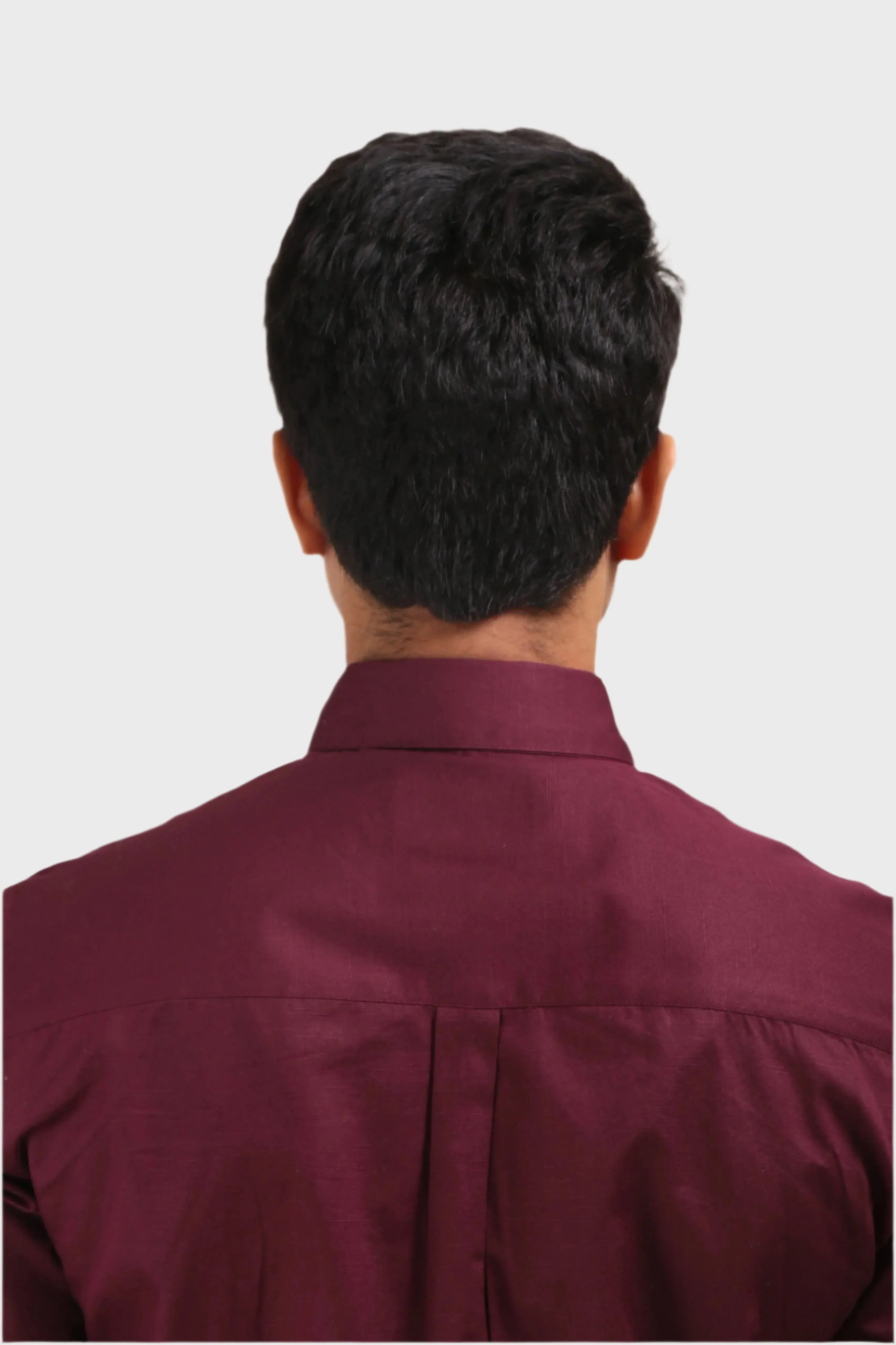 MAROON SATIN SLUB SLIM FIT SHIRT