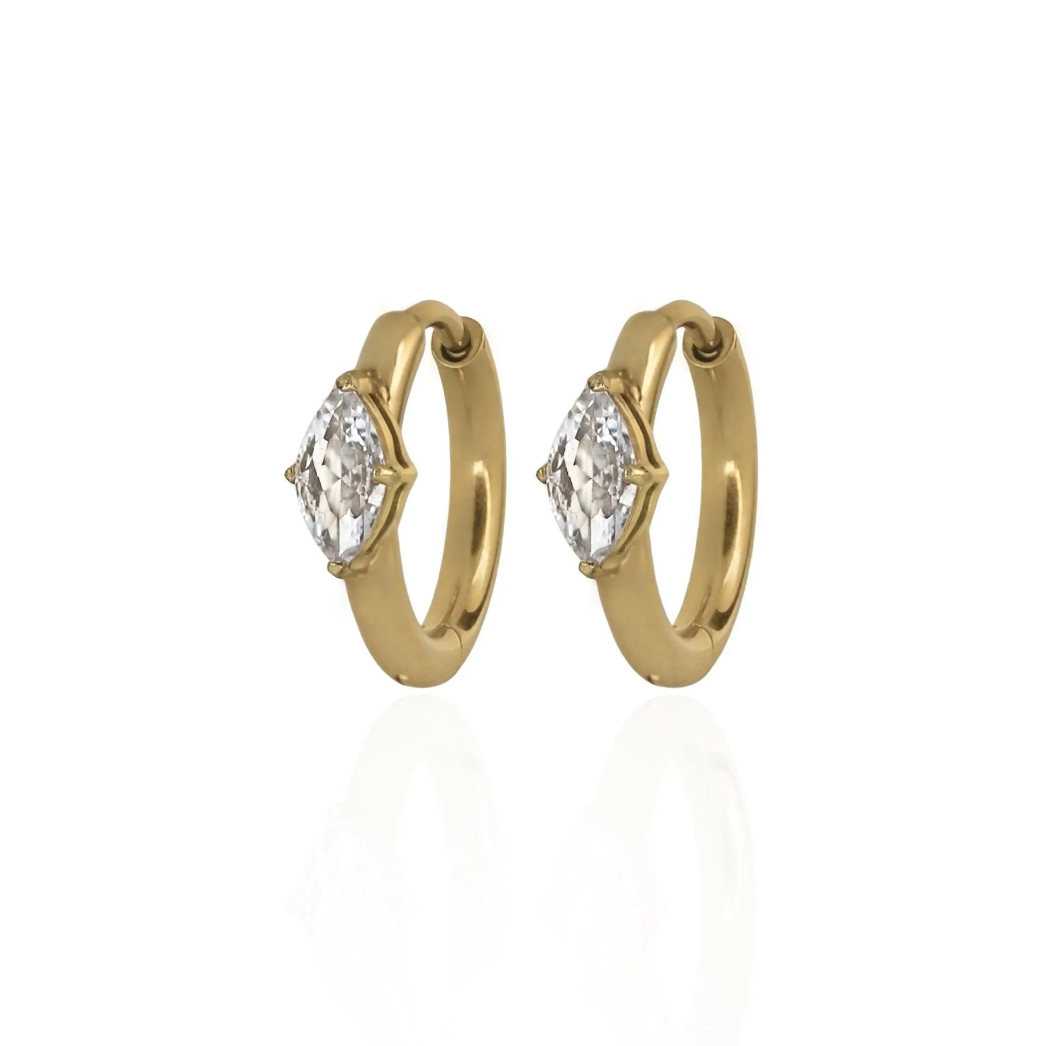 Marquise Zirconia Hoops