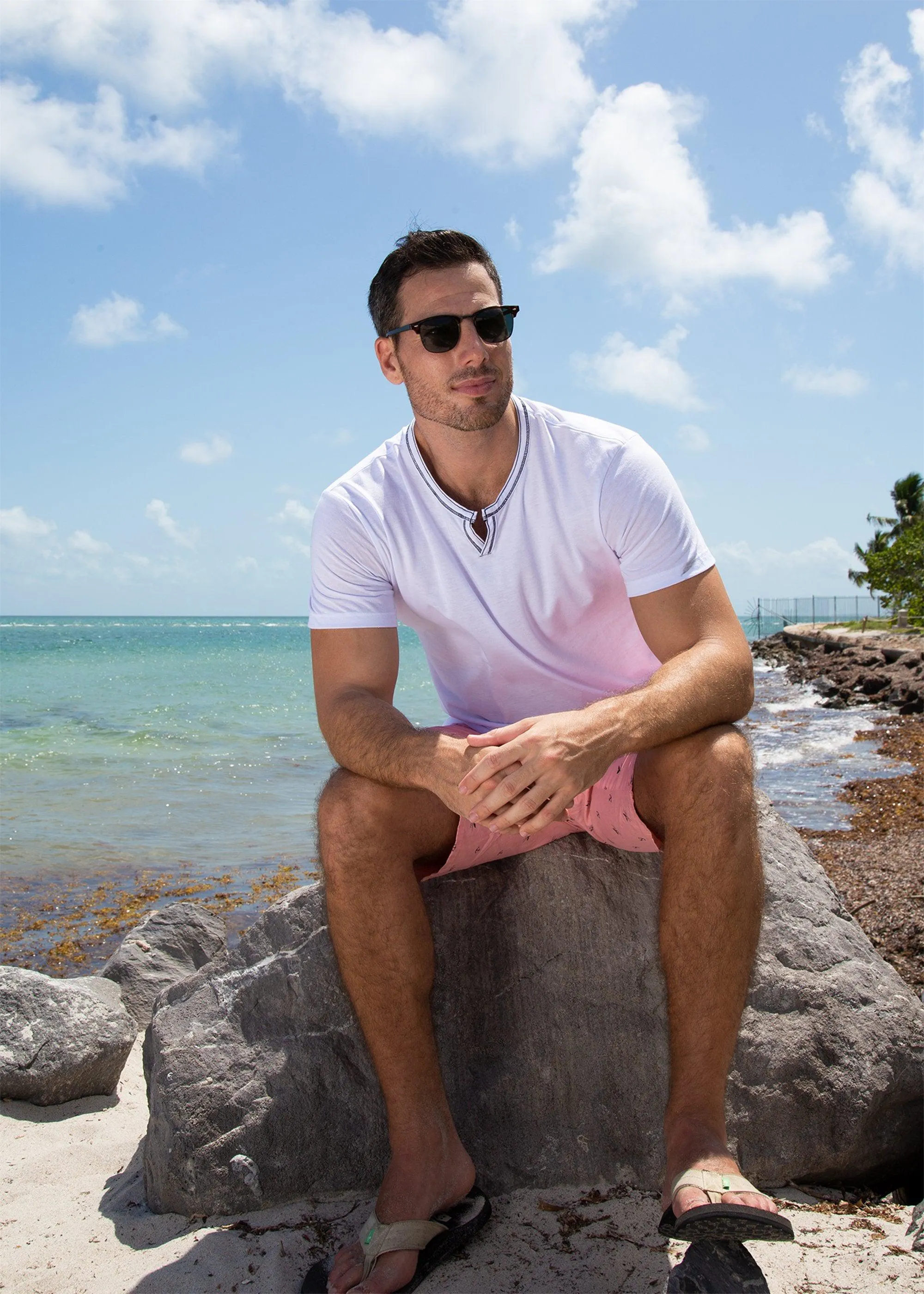Men's Essentials Cotton Henley White