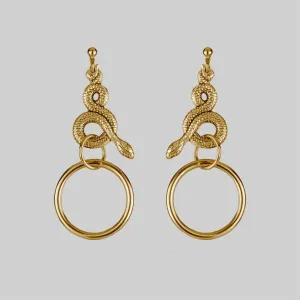 MERYLL. Snake Wrap Ring Earrings - Gold