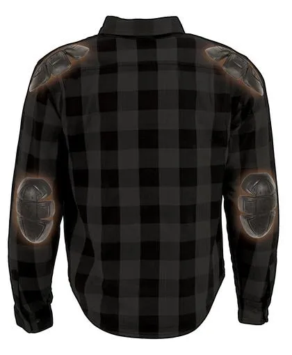 Milwaukee Performance MPM1630 Men's Armored Checkered Flannel Shirt with Aramid® by DuPont™ Fibers-Grey/Black