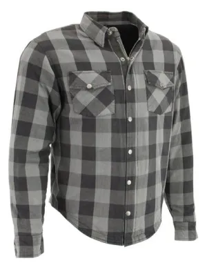 Milwaukee Performance MPM1630 Men's Armored Checkered Flannel Shirt with Aramid® by DuPont™ Fibers-Grey/Black