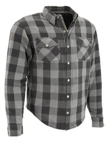 Milwaukee Performance MPM1630 Men's Armored Checkered Flannel Shirt with Aramid® by DuPont™ Fibers-Grey/Black