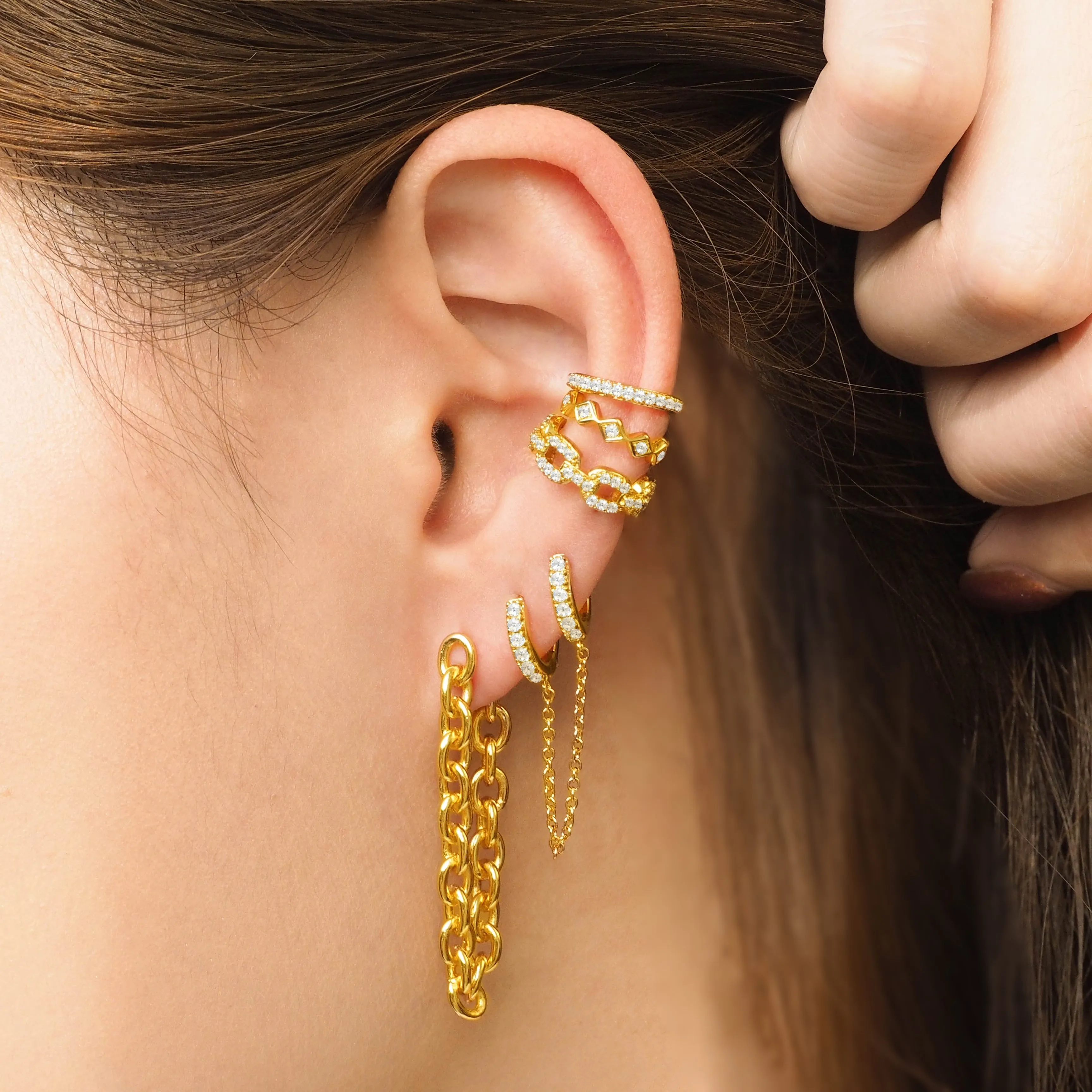 Mini Crystal Pave Ear Cuff