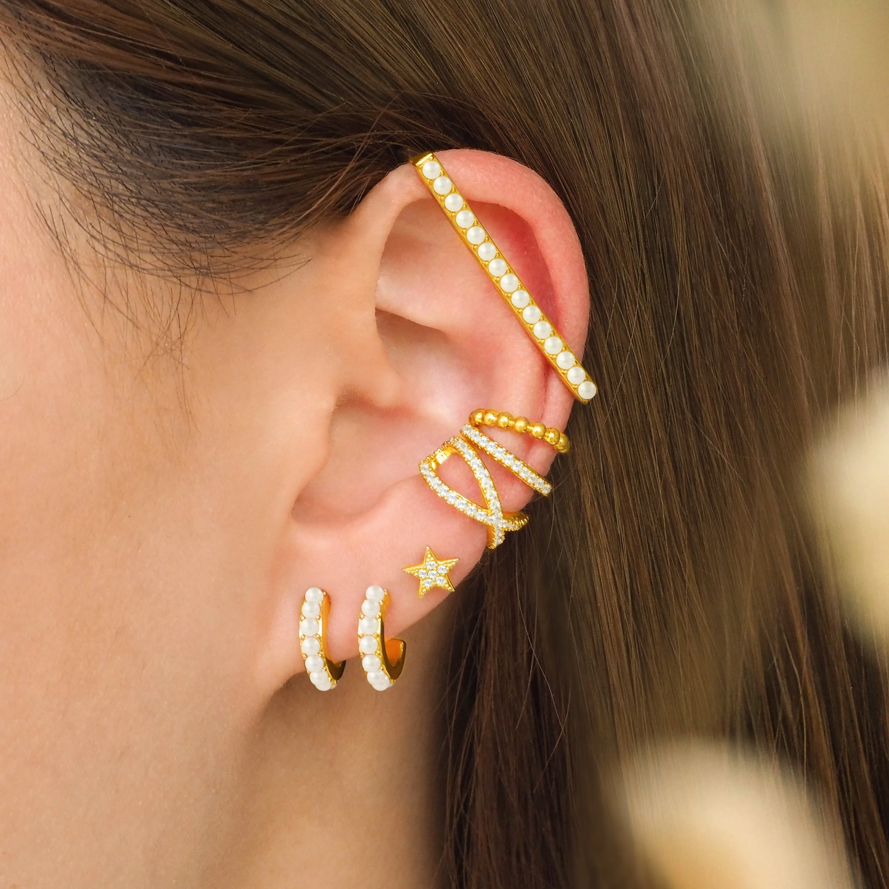 Mini Crystal Pave Ear Cuff