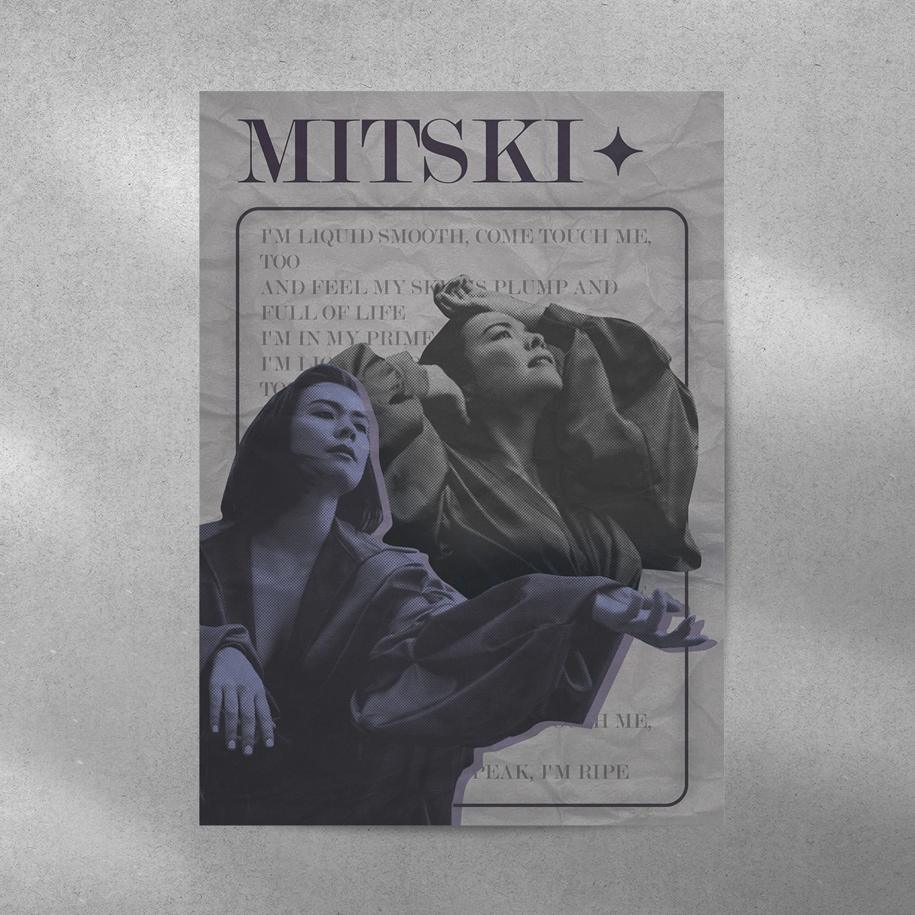Mitski Monochrome Spotify Aesthetic Metal Poster