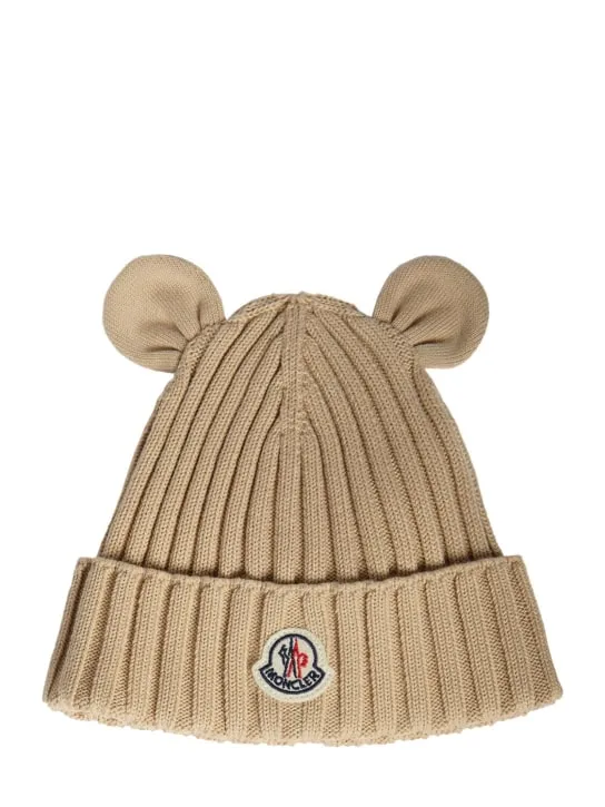 Moncler   Cotton knit beanie hat with ears 